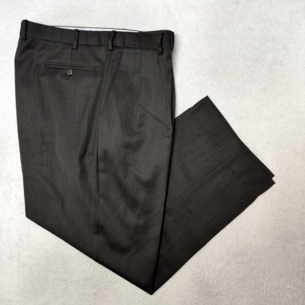 Zanella Pants Mens 42x29 Gray Austin Dress Pleated Wool Classic Italy Business